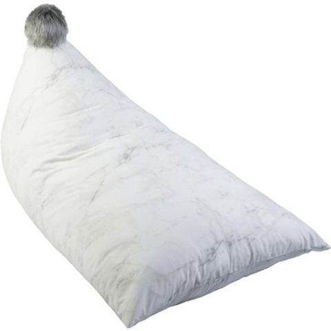 Zitzak - White Marble/Grey Pom Pom