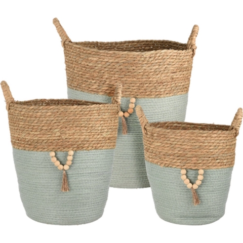 Mandenset 3-delig Stro Rond