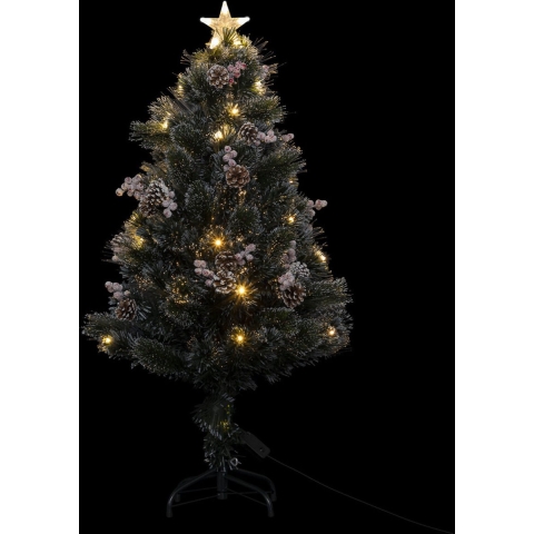 Kleine kunst kerstboom/kunstboom -H120 cm - met decoratie en licht -