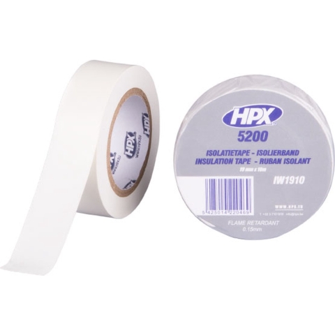 HPX PVC isolatietape | Wit | 19mm x 10m - IW1910 | 120 stuks IW1910