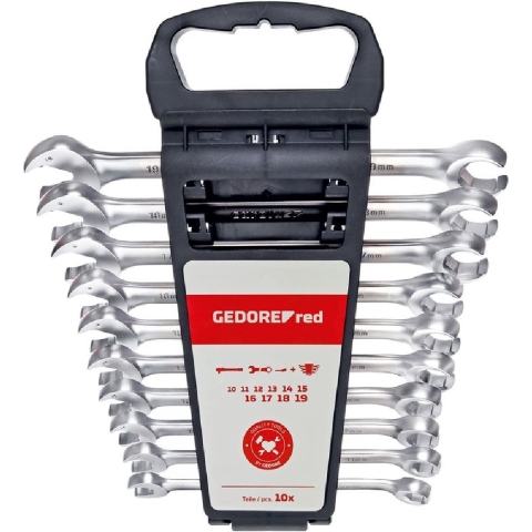 Gedore RED R05905010 Open Ringratel-steeksleutelset Metrisch 10 - 19 mm 10-Delig 3301003 - R05905010