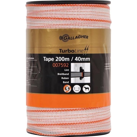 Gallagher TurboLine lint 40mm wit 200m - 007592 007592