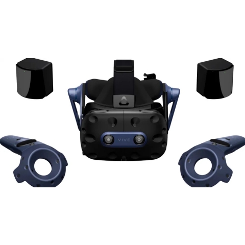 HTC VIVE PRO 2 Full Kit Virtual Reality bril Zwart (mat), Zwart/blauw Incl. controller, Met headset
