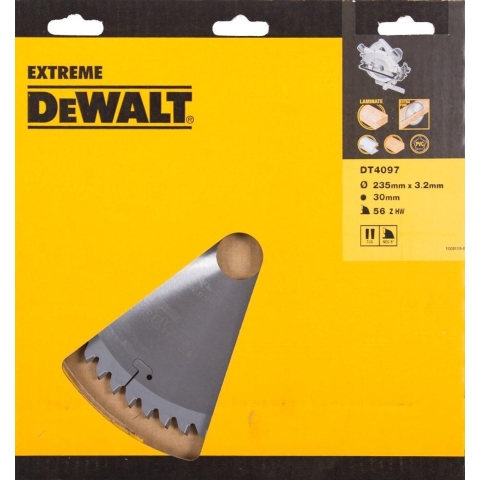 DeWalt Accessoires Cirkelzaagblad 235x30x56t, trapezium, negatief.5°, kerf 3,0mm - DT4097-QZ