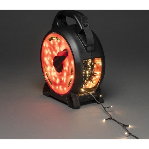 Konstsmide 3832-107 Lichtkettingsysteem Binnen/buiten Energielabel: E (A - G) werkt op het lichtnet Aantal lampen 200 LED Warmwit Verlichte lengte: 13.93 m