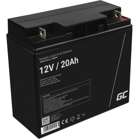 Green Cell Loodaccu 12 V 20 Ah Loodvlies (AGM) (b x h x d) 181 x 167 x 77 mm M5-schroefaansluiting Cyclusbestendig, Onderhoudsvrij