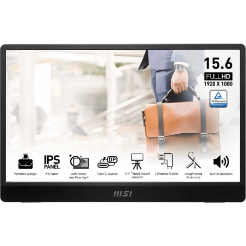 MSI PRO MP161DE E2 LCD-monitor Energielabel C (A - G) 40.6 cm (16 inch) 1920 x 1080 Pixel 16:9 4 ms HDMI, USB-C IPS LCD