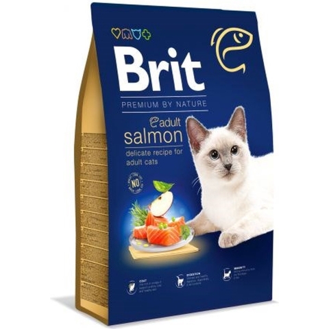 Brit Premium by Nature Adult zalm kattenvoer 2 x 8 kg