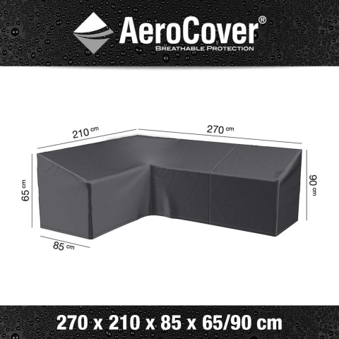 Loungesethoes hoek hoge rugleuning 270x210x85x65-90 - AeroCover