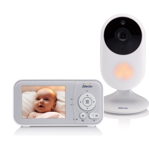 Alecto DVM2028 - Babyfoon met camera met 2,8" scherm - Nachtzicht en temperatuurweergave - Wit/Grijs