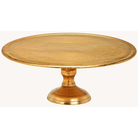 Set van 2x stuks etageres 1-laags/kaarsenplateau goud van metaal B31 x H12 cm -