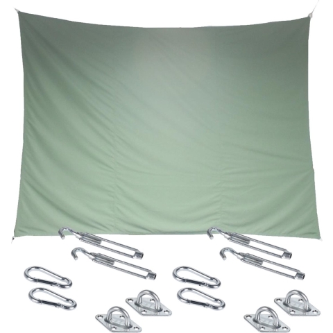 Premium kwaliteit schaduwdoek/zonnescherm Shae rechthoekig groen 3 x 4 meter met ophanghaken -