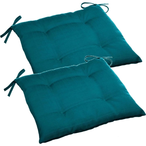 Set van 6x stuks stoelkussens voor binnen en buiten in de kleur Emerald groen 40 x 40 x 4 cm -