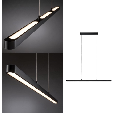 Paulmann Lento 79693 LED-hanglamp LED LED vast ingebouwd 37 W Zwart (glanzend)