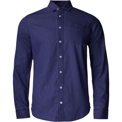 Cutter & Buck 352404 Ellensburg Denim Shirt Men - Donker Indigo - XXL