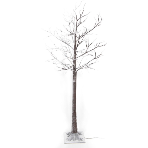 Led Birch Tree Brown With Snow 144L/160Cm Led Classic Warm - - Anna's Collection