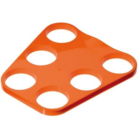 30x Oranje plastic bier trays voor 6 glazen -