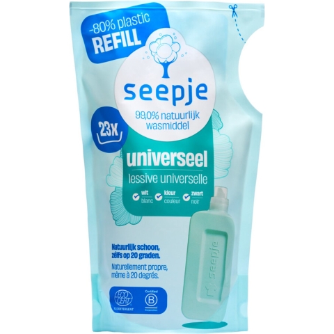 6x Seepje Vloeibaar Wasmiddel Universeel Navulling Sprankelende Jasmijn 23 Wasbeurten 1 liter