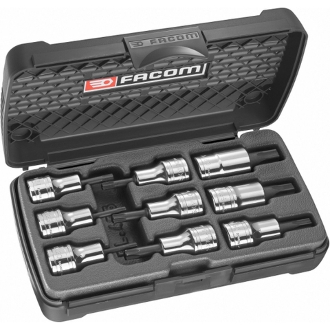 Facom Set van 9 schroevendraaierdoppen torx 1/2" - AMEX.3APB