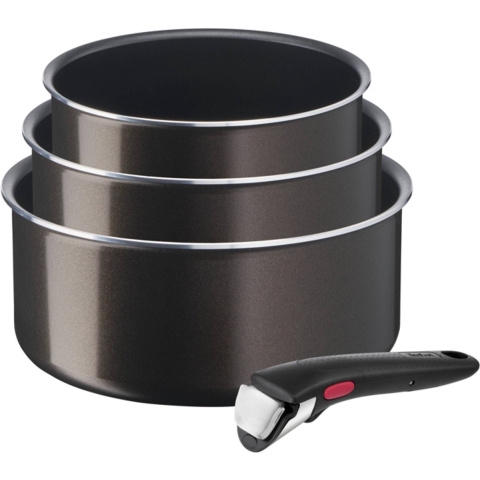 Tefal 3 Steelpannen + Greep Ingenio Easy Plus L1509102 | Potten&Pannen | 3168430327658