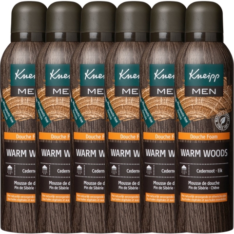 6x Kneipp Douche Foam Warm Woods For Men 200 ml
