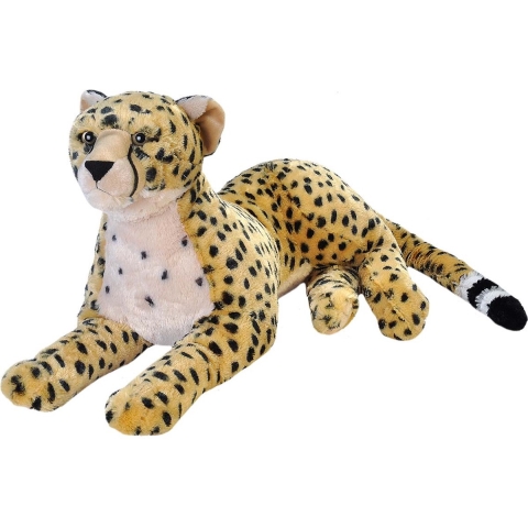 Wild Republic pluche cheetah knuffel - 76 cm - extra groot - realistische dieren - jachtluipaard -