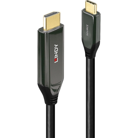 LINDY 43367 HDMI-kabel USB-C Adapterkabel USB-C stekker, HDMI-A-stekker 1.00 m Zwart 8K UHD