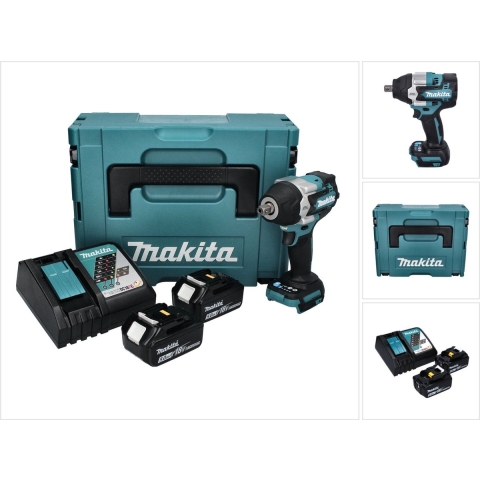 Makita DTW701RTJ | 18V | Accu Slagmoersleutel | 1/2" | 2 x 5.0 Ah accu + snellader | In Mbox