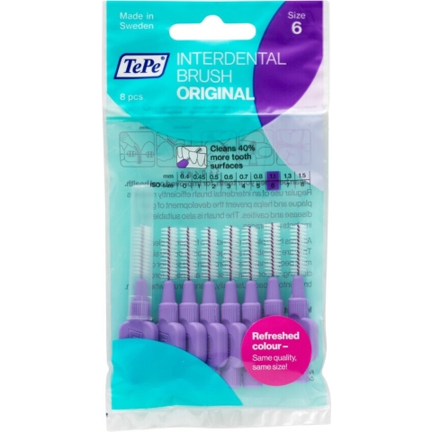 10x TePe Interdentale Ragers Original 1,1 mm Paars 8 stuks