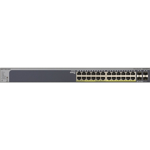 24-Port Gigabit Ethernet PoE+ Smart Switch with 4 SFP Ports (GS728TPv3) Switch