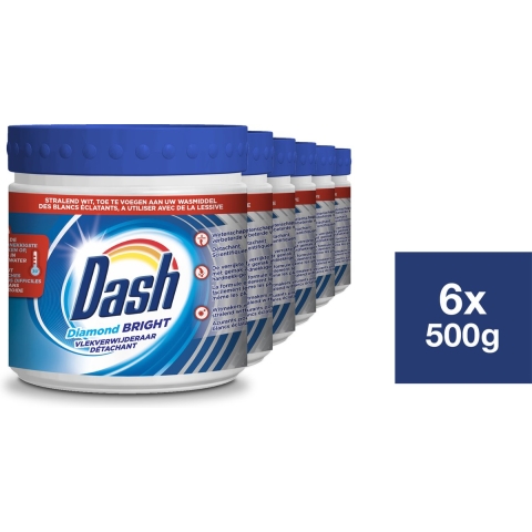 6x Dash Vlekverwijderaar Diamond Bright Poeder-Wit 500 gr