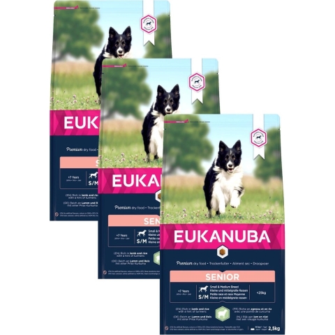 3x Eukanuba Dog Mature - Senior All Lam - Rijst 2,5 kg