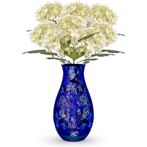 Kunstbloem Hortensia tak - 8x - 50 cm - wit - kunst zijdebloem - Hydrangea - decoratie bloem -
