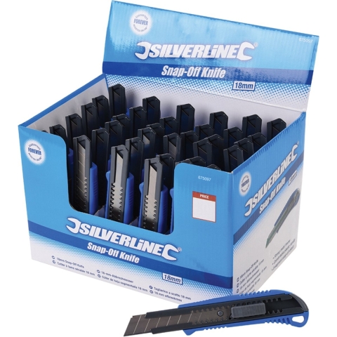 Silverline 675097 Afbreekmes In Displaydoos - 18mm (36st)
