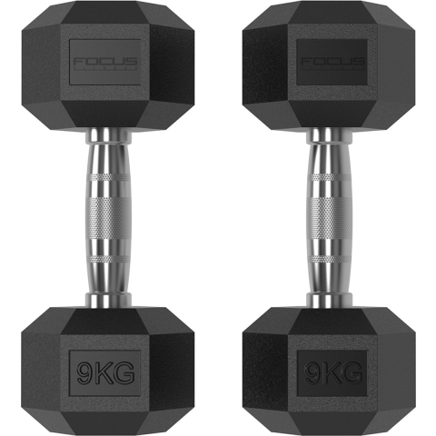 Hexa Dumbbells - Focus Fitness - 2 x 9 kg