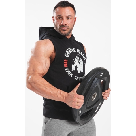 Gorilla Wear Marshall Mouwloze Hoodie - Zwart - 2XL