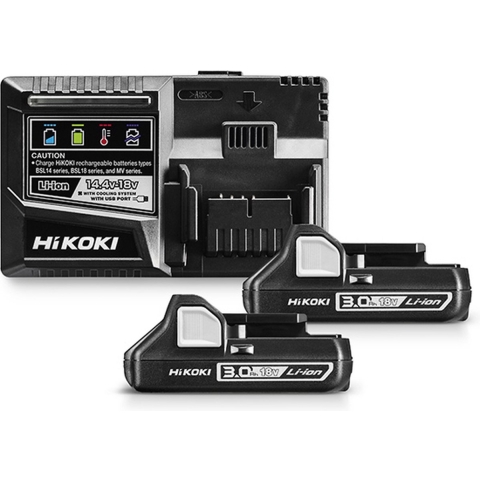 Hikoki UC18YSL3WC2 | Boosterpack 3.0 | Snellader & 2x accu