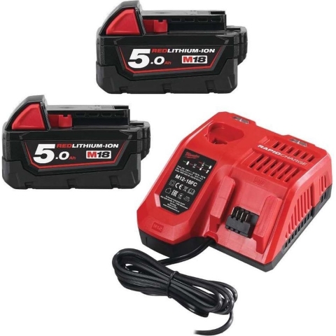 Milwaukee M18 NRG-502 - Multilader M12-18 FC + 2x M18 5.0 Ah accu