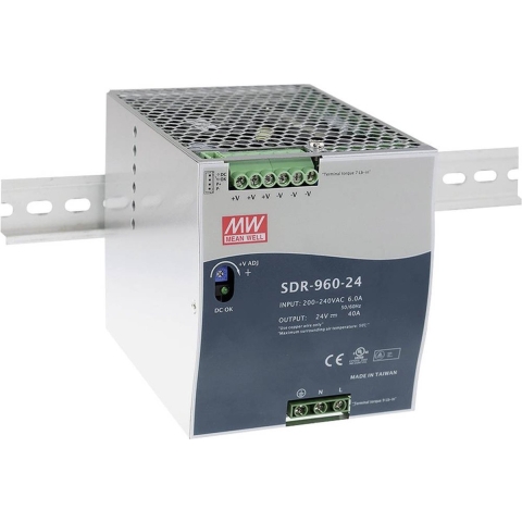 Mean Well SDR-960-24 DIN-rail netvoeding 24 V/DC 40 A 960 W Aantal uitgangen: 1 x Inhoud: 1 stuk(s)