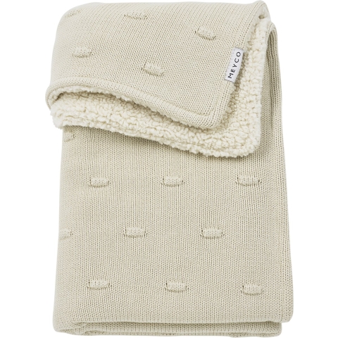 Deken Ledikant Meyco Knots Teddy Soft Sand 100x150