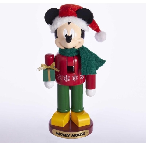 Mickey With Present Nutcracker 10 Inch - Kurt S. Adler