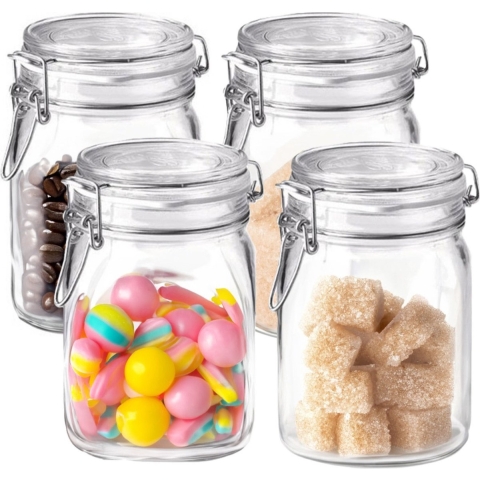10x Weckpotten/inmaakpotten met beugelsluiting 1 liter -