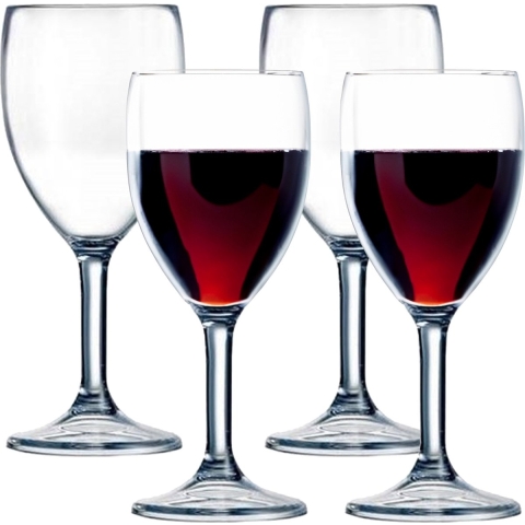 6x Onbreekbare wijnglazen 300 ml kunststof outdoor -