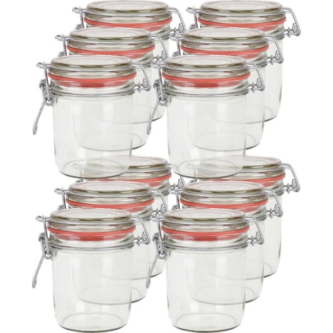 12x Weckpotten/inmaakpotten 300 ml met beugelsluiting -