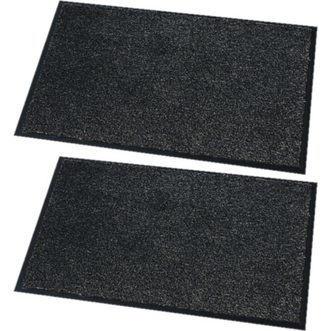 2x stuks deurmatten/droogloopmatten Moorea antraciet grijs 60 x 80 cm -