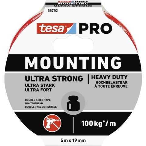 Tesa Montageband | wit | lengte 5 m | breedte 19 mm | 10 stuks - 66792-00001-00 66792-00001-00
