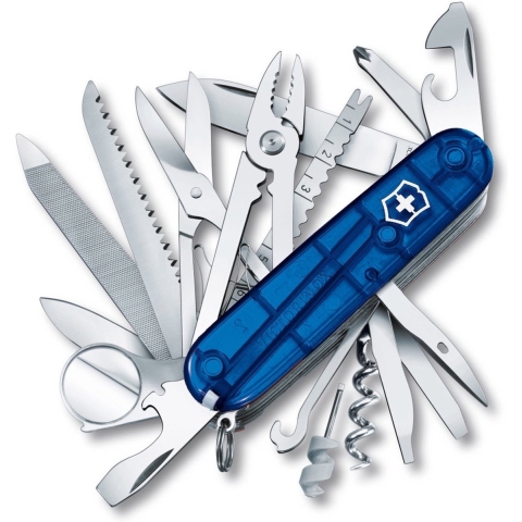 Victorinox SwissChamp 1.6795.T2 Zwitsers zakmes Aantal functies 33 Blauw (transparant)
