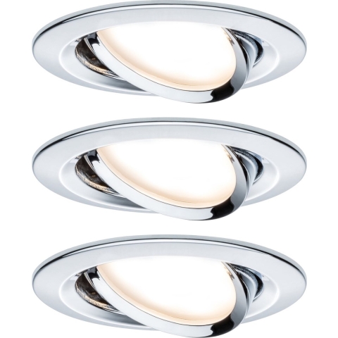 Paulmann 93880 Coin Slim LED-inbouwlamp Set van 3 stuks LED LED vast ingebouwd 6 W Chroom