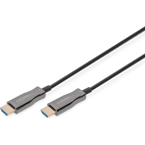 Digitus AK-330125-100-S HDMI-kabel HDMI / Glasvezel Aansluitkabel HDMI-A-stekker, HDMI-A-stekker 10.00 m Zwart 4K UHD