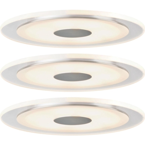 Paulmann 92917 LED-inbouwlamp Set van 3 stuks LED LED 18 W Aluminium (geborsteld)